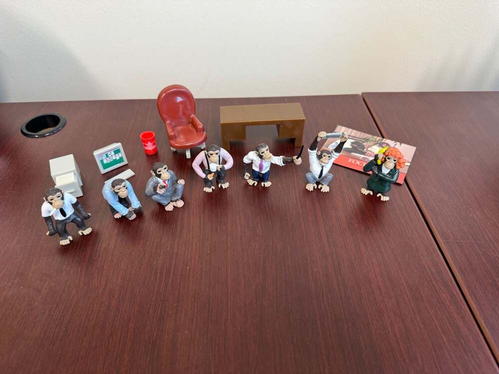 Focus Is It 5:00 Yet? Office Monkey Figurine Playset with Accessories
